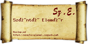 Szántó Elemér névjegykártya