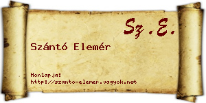 Szántó Elemér névjegykártya